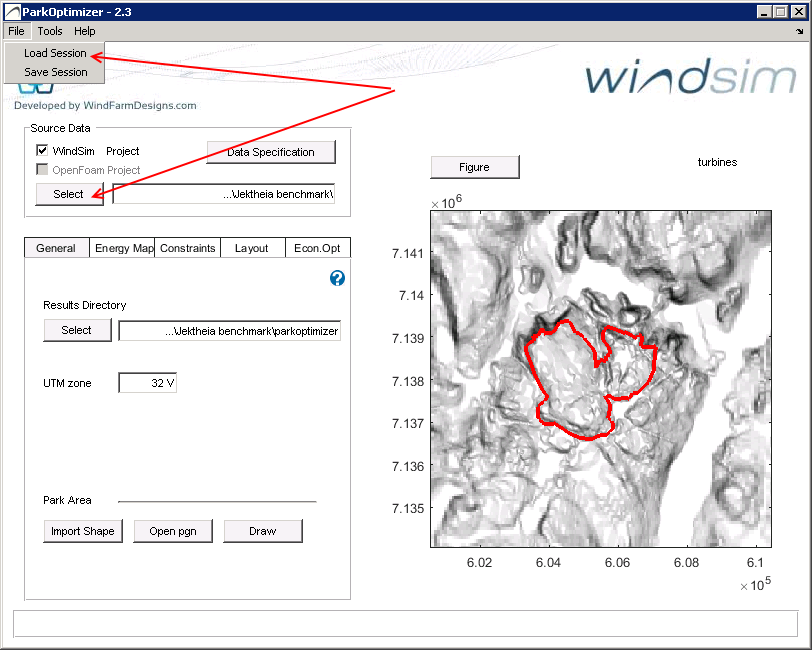 General tab view in ParkOptimizer